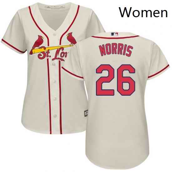 Womens Majestic St Louis Cardinals 26 Bud Norris Replica Cream Alternate Cool Base MLB Jersey